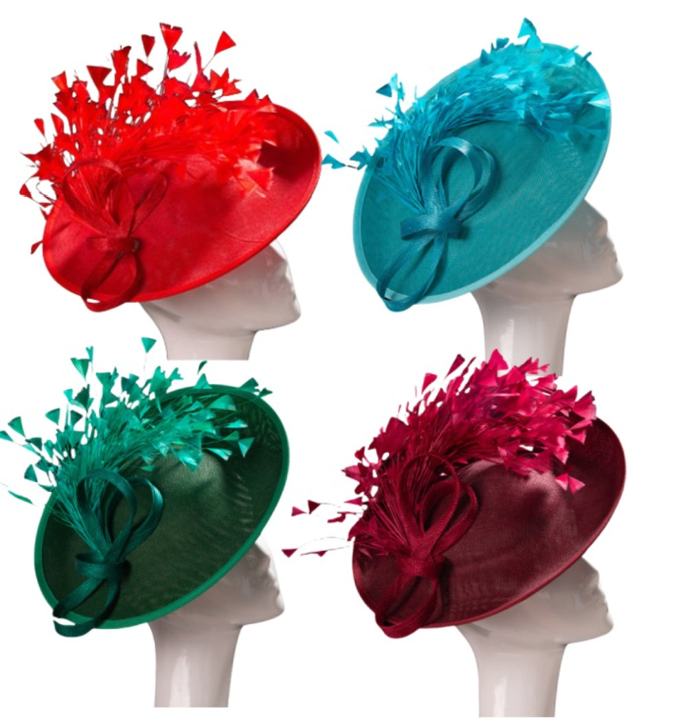 Elegant Women’s Faux Linen Feather Headpiece – Melbourne Cup Fascinator Hat for Weddings, Evening Parties, Races, and Formal Fashion Events