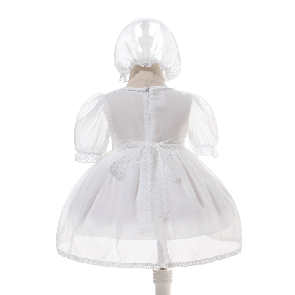 Lightweight Baby Girl Chiffon Lace Christening Dress – Infant Princess Outfit