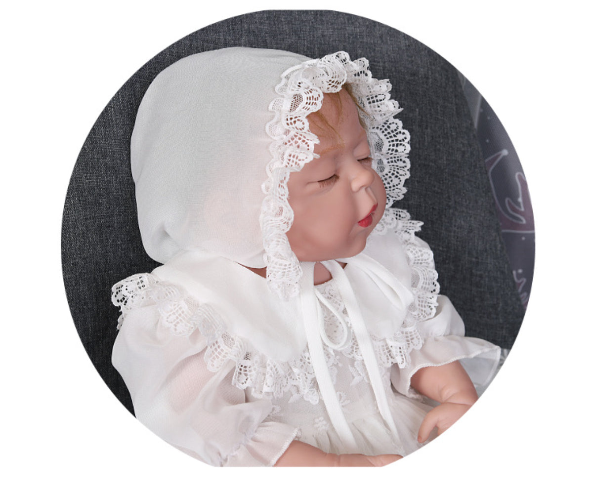 Lightweight Breathable Baby Girl Lace Dress – Ivory Christening Gown