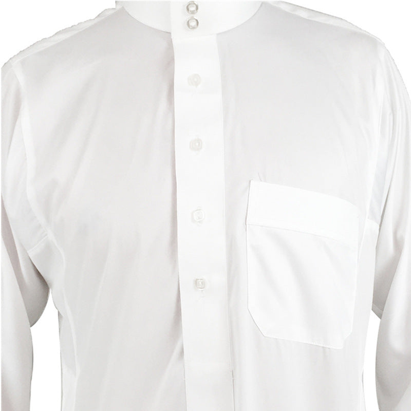 Mens Muslim Clothing Saudi Arab Long Sleeve Thobe Islamic Jubba Kaftan Long Robe Bisht