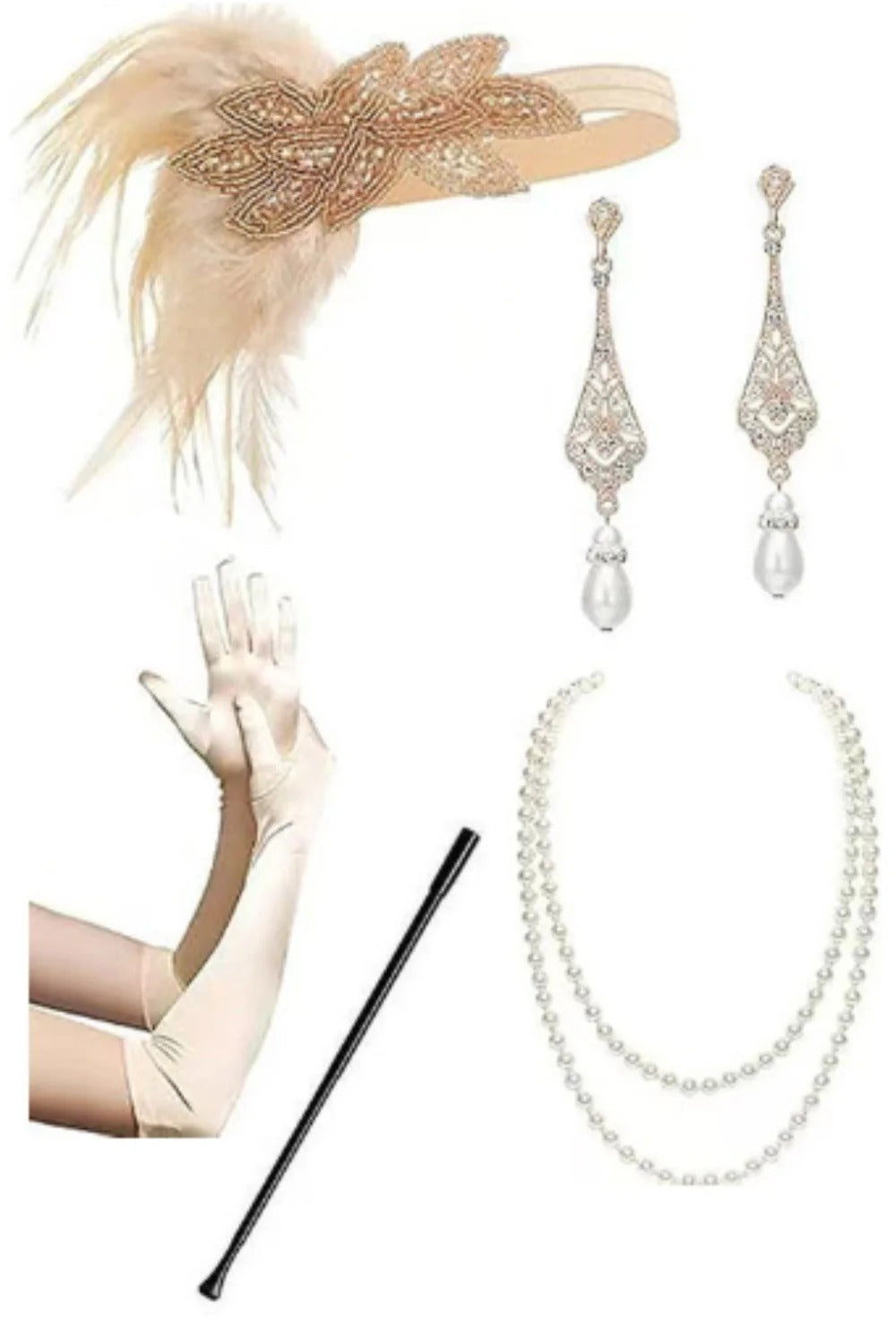 Champagne Gold 1920s Flapper Dress – Women's Gatsby Costume