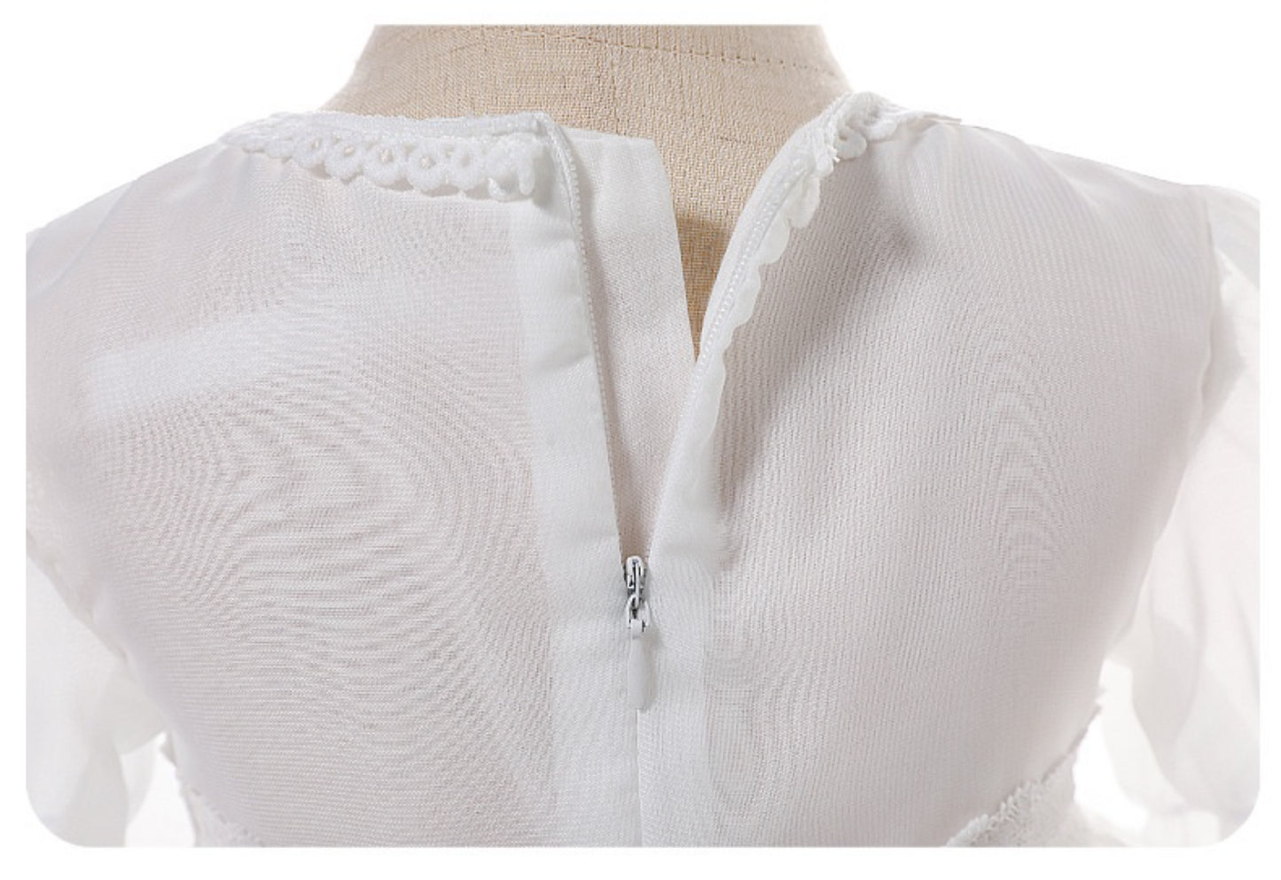 Lightweight Baby Girl Chiffon Lace Christening Dress – Infant Princess Outfit
