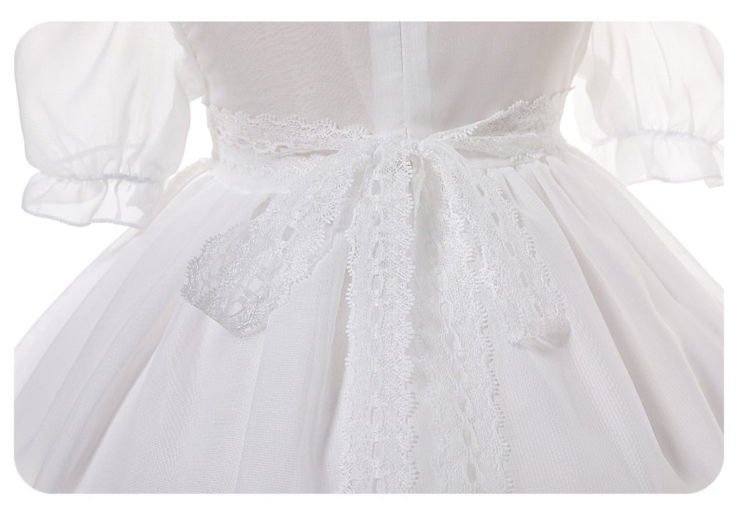 Lightweight Baby Girl Chiffon Lace Christening Dress – Infant Princess Outfit