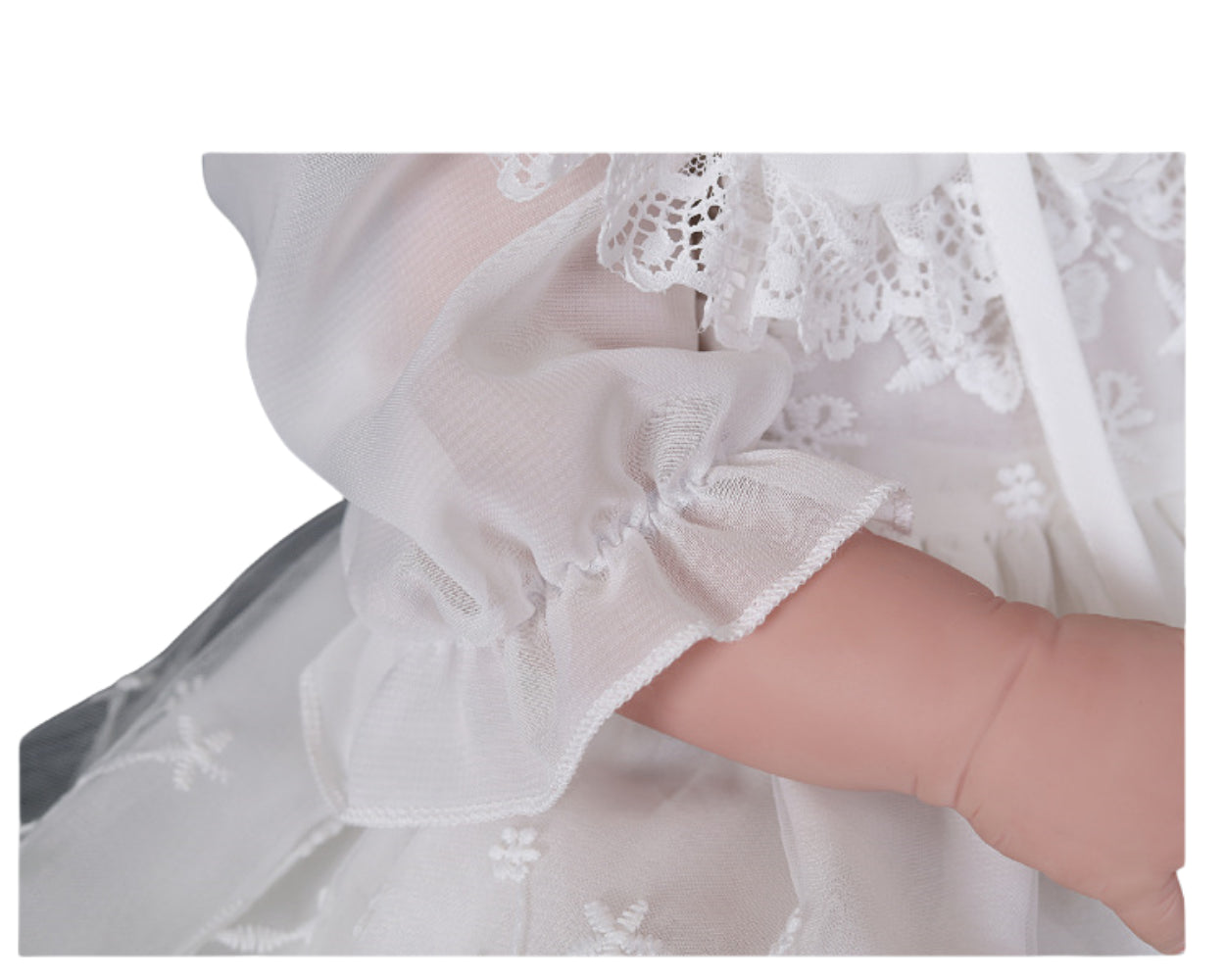 Lightweight Breathable Baby Girl Lace Dress – Ivory Christening Gown