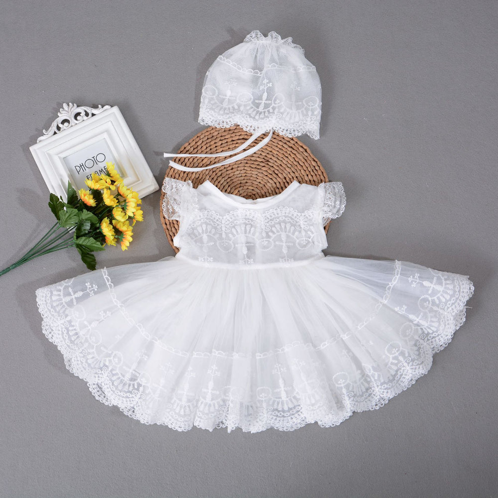 Lightweight Baby Girl Lace Baptism – Infant Princess Gown Breathable Formal Dress