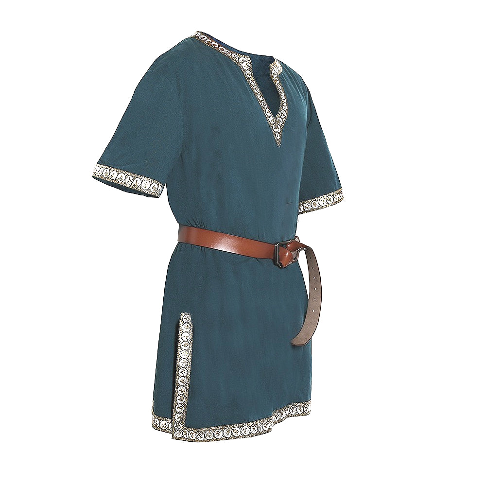 Kids Medieval Viking Tunic Shirt Renaissance Costume Top Retro V-Neck Outfit