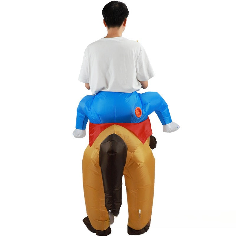 Funny Adult Inflatable Horse Costume Ride On Party Parade Cosplay Outfit