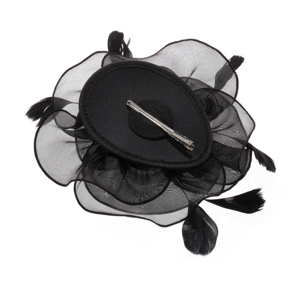 Elegant Women’s Faux Linen Feather Headpiece – Melbourne Cup Fascinator Hat for Weddings, Evening Parties, Races, and Formal Fashion Events