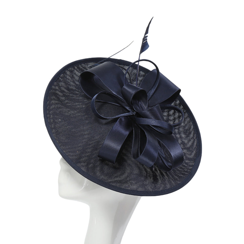 Elegant Women’s Faux Linen Feather Headpiece – Fascinator Hat for Melbourne Cup, Wedding, Cocktail Party, Race Day, Formal Events, and Evening Occasions