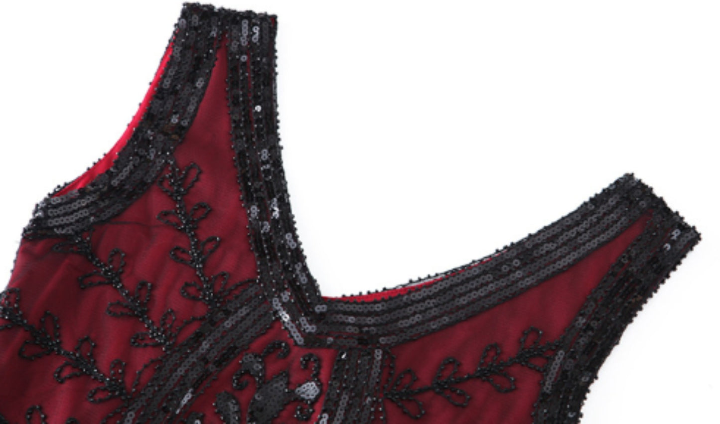 Black Red 1920s Flapper Dress – Women's Gatsby Costume