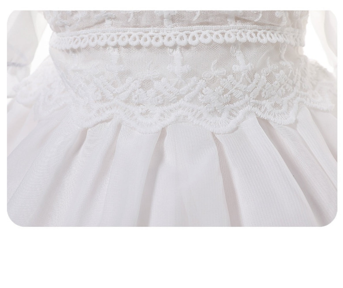 Lightweight Baby Girl Chiffon Lace Christening Dress – Infant Princess Outfit