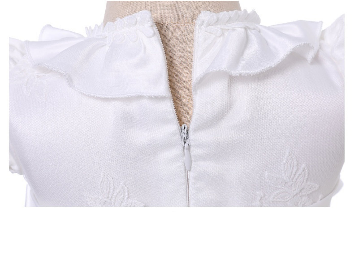Baby Girl Long Lace Christening Gown with Bonnet – Infant Baptism Dress