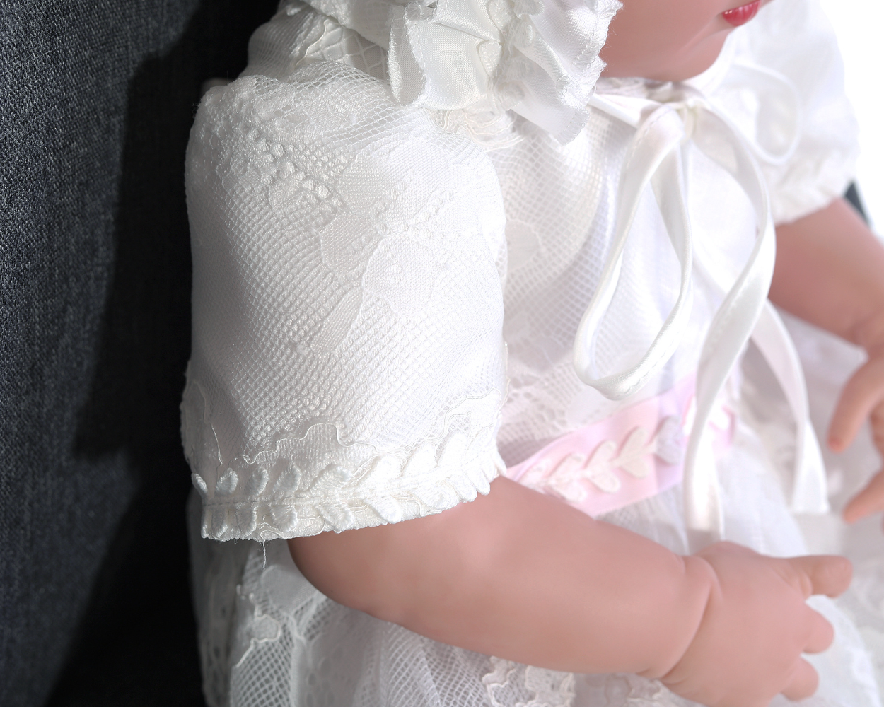 Baby Girl Long Lace Christening Gown – Princess Baptism Dress