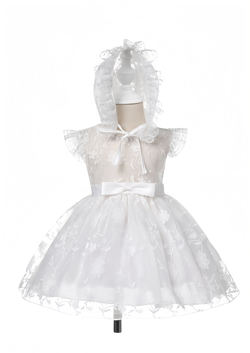 Lightweight Baby Girl Tulle Christening Dress – Ivory Princess Gown