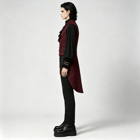 Men's Medieval Pleated Shirt Victorian Waistcoat Renaissance Pants Steampunk Costume
