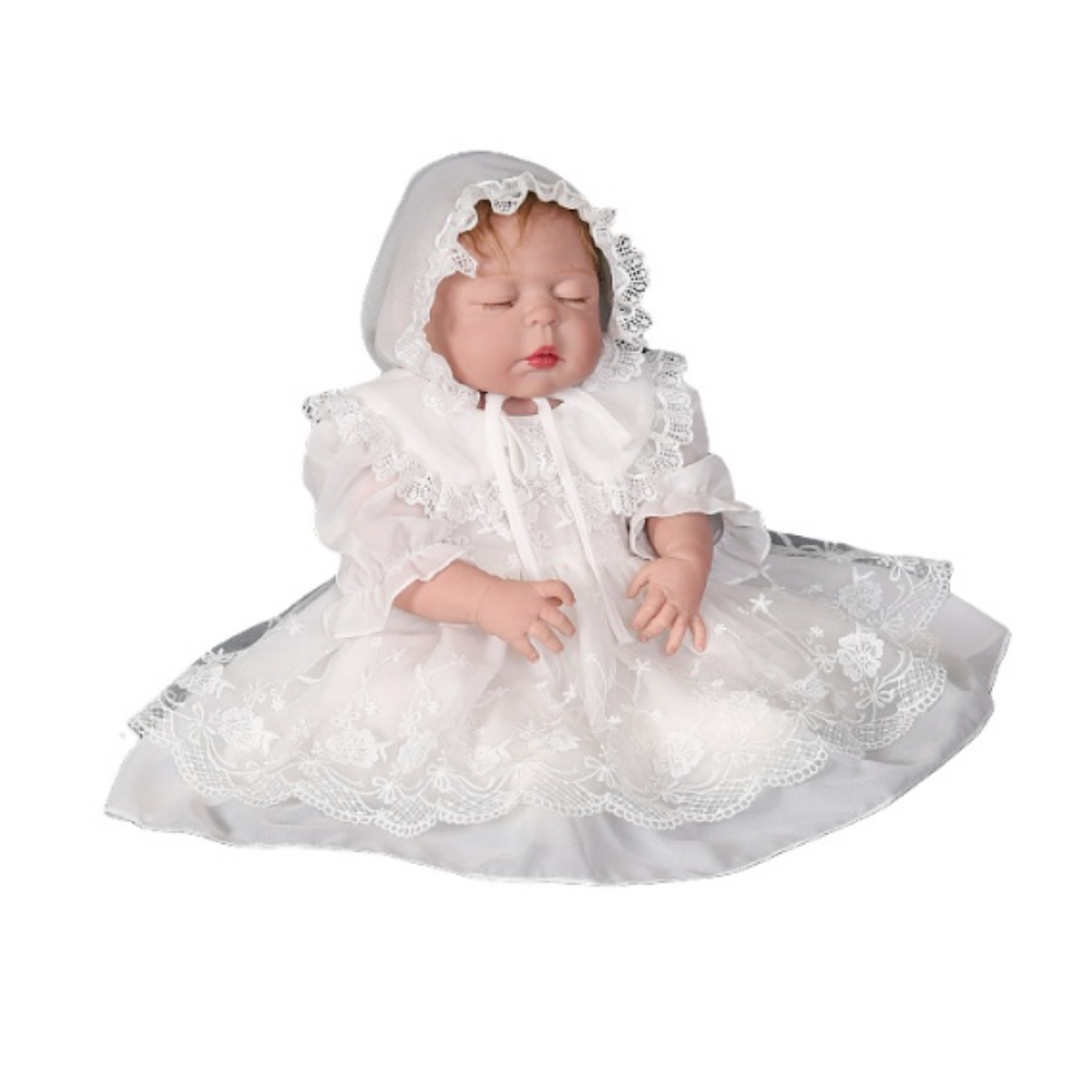 Lightweight Breathable Baby Girl Lace Dress – Ivory Christening Gown