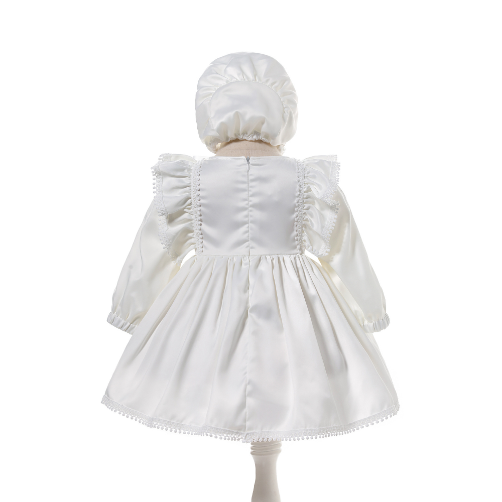 Long Sleeve Baby Girl Christening Dress – Spring Autumn Lace Princess Gown