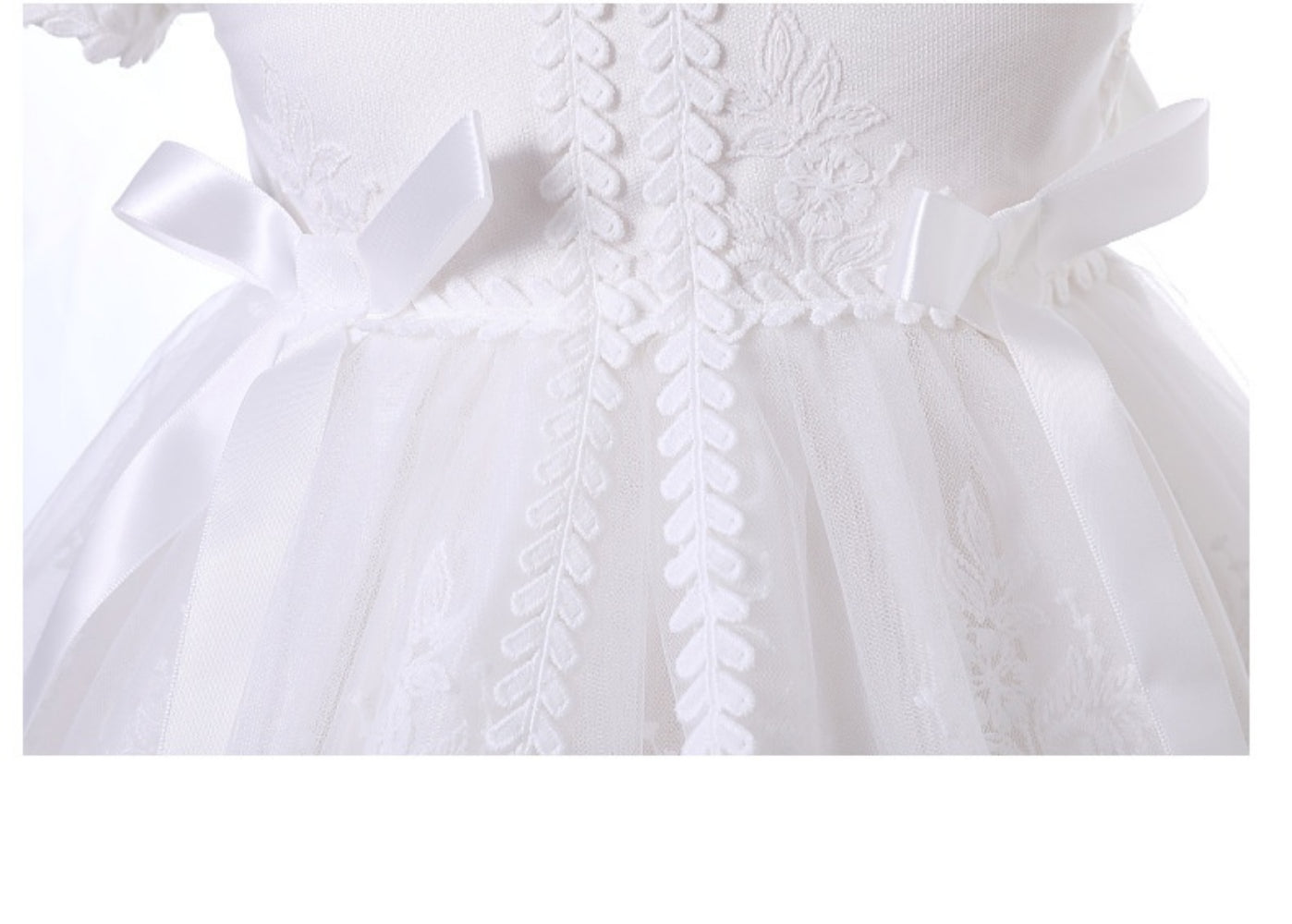 Baby Girl Long Lace Christening Gown with Bonnet – Infant Baptism Dress