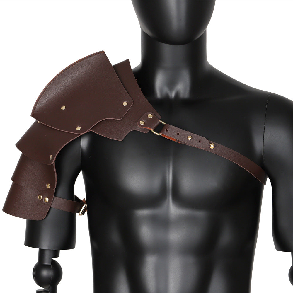 Medieval Viking Shoulder Armor PU Leather Knight Pauldron Cosplay LARP Gear