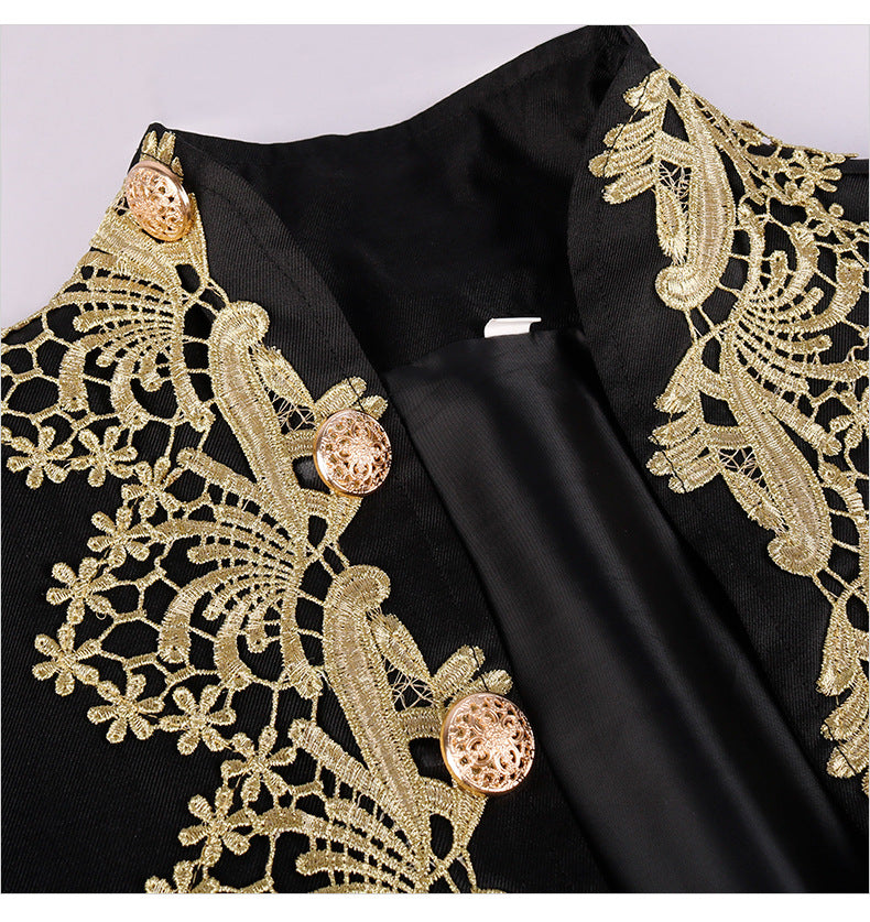Men’s Court Prince Costume Medieval Retro Cosplay Embroidered Suit Full Set LARP