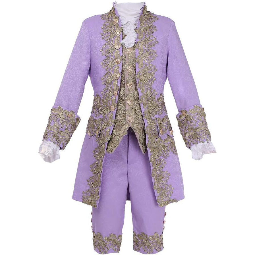 Men’s Court Prince Costume Medieval Retro Cosplay Embroidered Suit Full Set LARP
