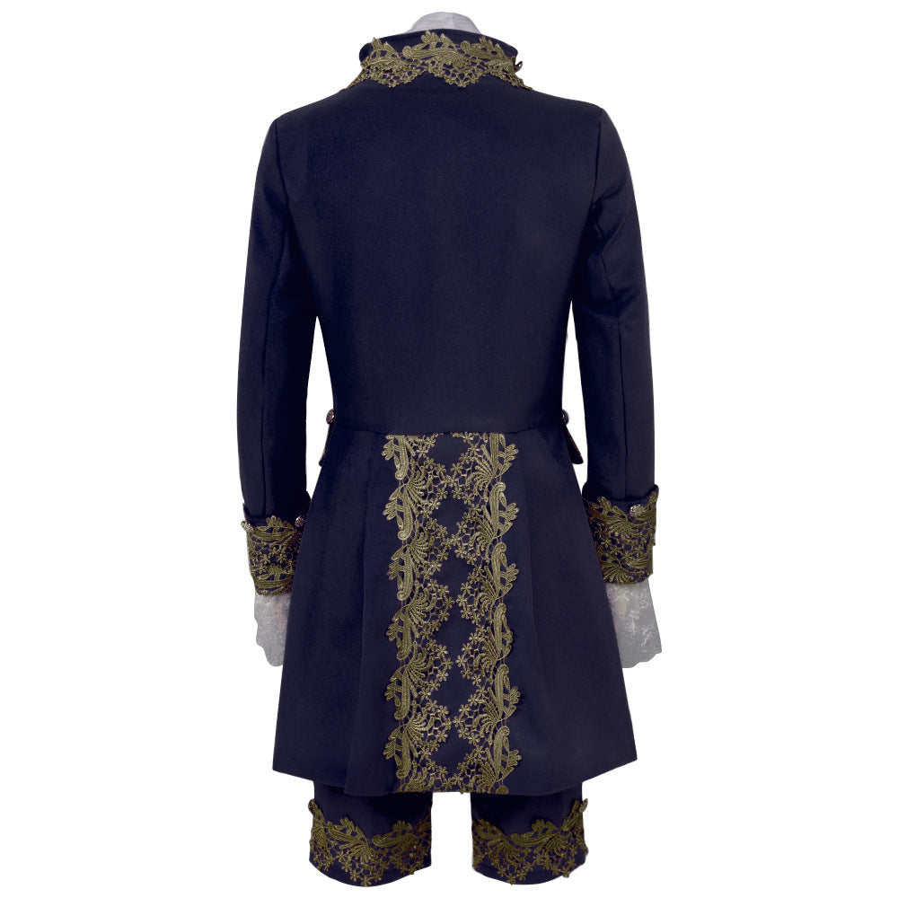 Men’s Court Prince Costume Medieval Retro Cosplay Embroidered Suit Full Set LARP