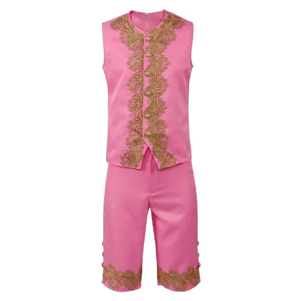 Men’s Court Prince Costume Medieval Retro Cosplay Embroidered Suit Full Set LARP