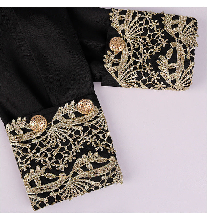 Men’s Court Prince Costume Medieval Retro Cosplay Embroidered Suit Full Set LARP