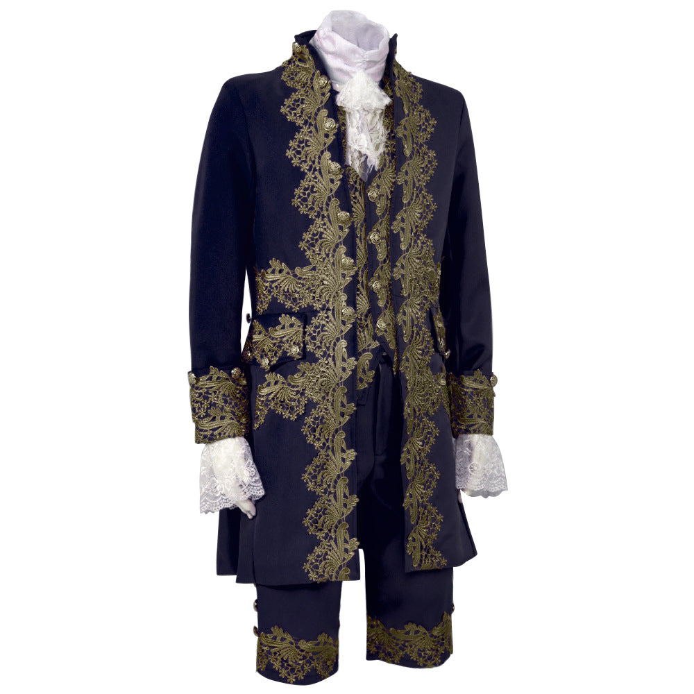 Men’s Court Prince Costume Medieval Retro Cosplay Embroidered Suit Full Set LARP