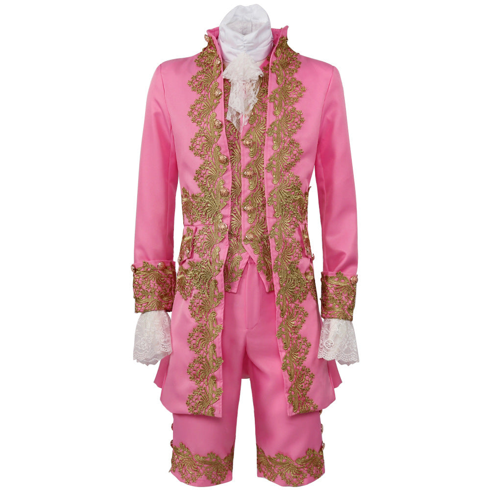 Men’s Court Prince Costume Medieval Retro Cosplay Embroidered Suit Full Set LARP