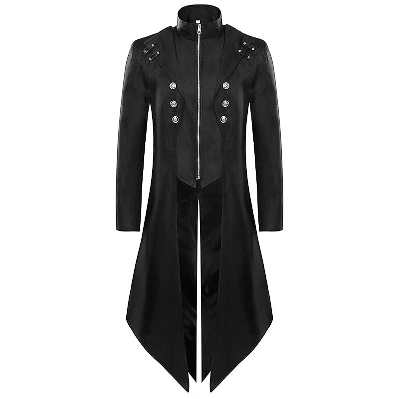 Men's Dress Medieval Vintage Clothing Mid Length Punk Vintage Tailcoat Rock and Roll Tuxedo