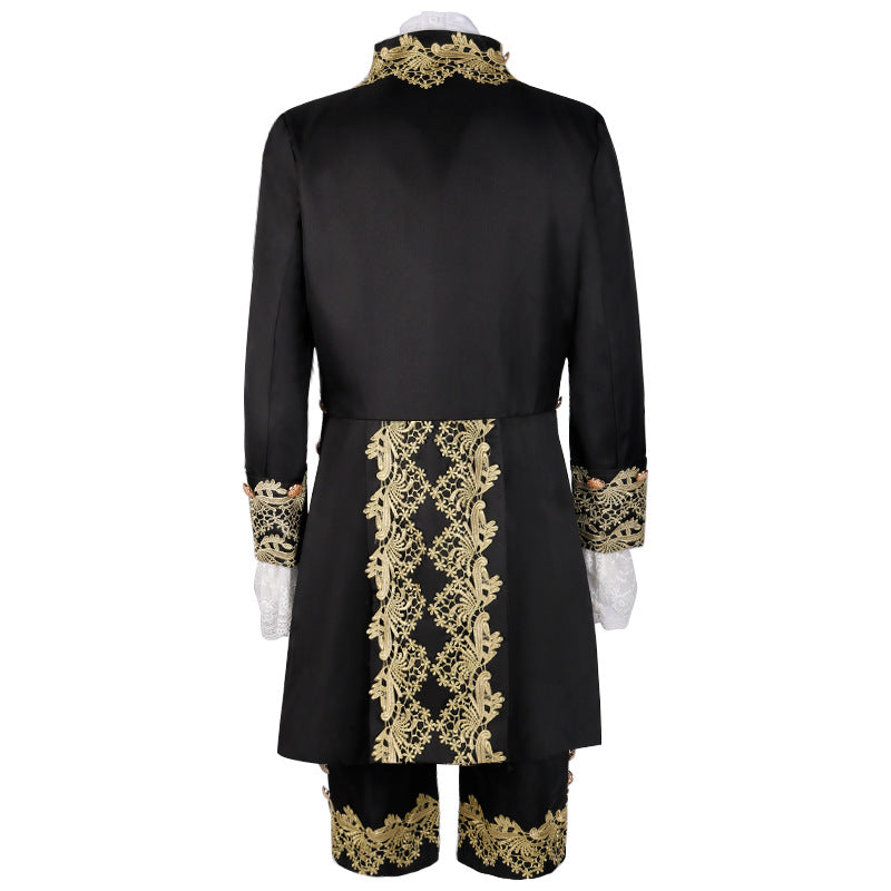 Men’s Court Prince Costume Medieval Retro Cosplay Embroidered Suit Full Set LARP
