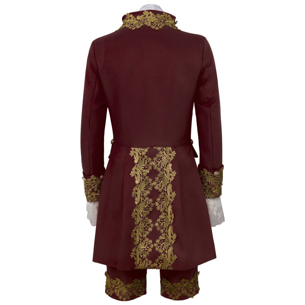Men’s Court Prince Costume Medieval Retro Cosplay Embroidered Suit Full Set LARP