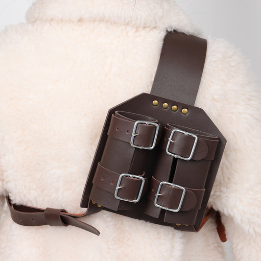 Medieval Double Sword Scabbard Harness PU Leather Knight LARP Back Holder