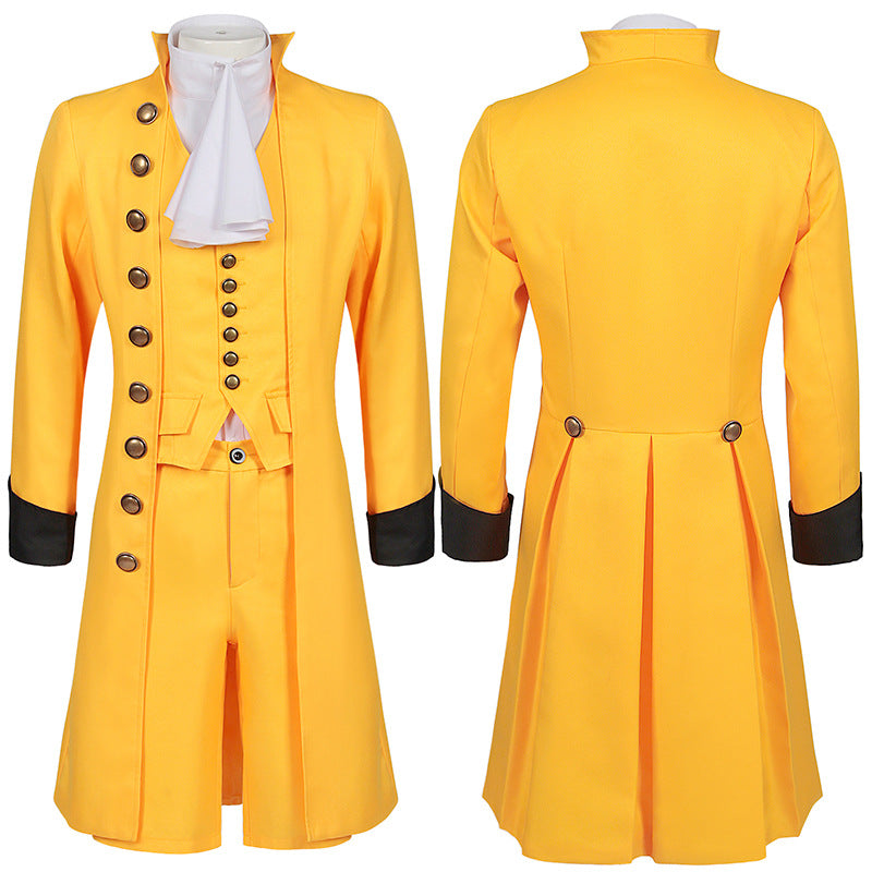 Mens Tailcoat Steampunk Tailcoat Jacket Gothic Coat Stand Collar Slim British Style