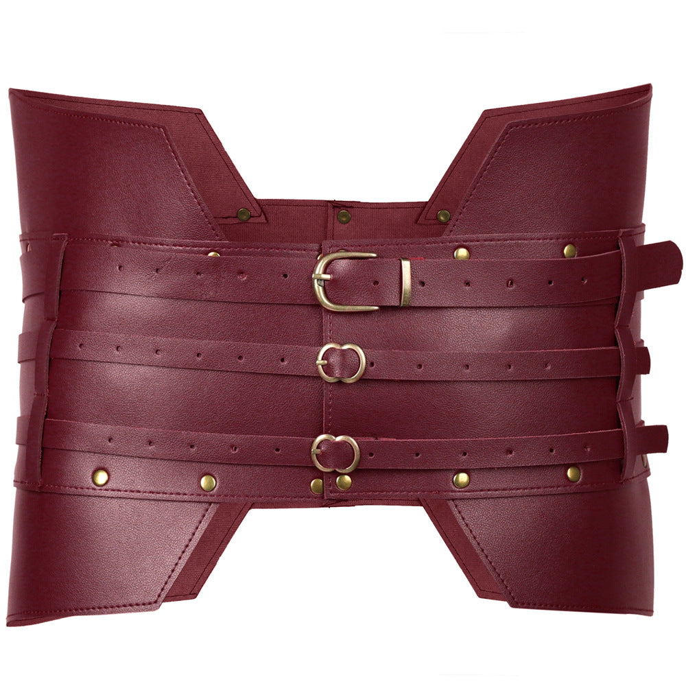 Medieval Warrior PU Leather Waist Belt Viking Renaissance LARP Steampunk Corset Armor