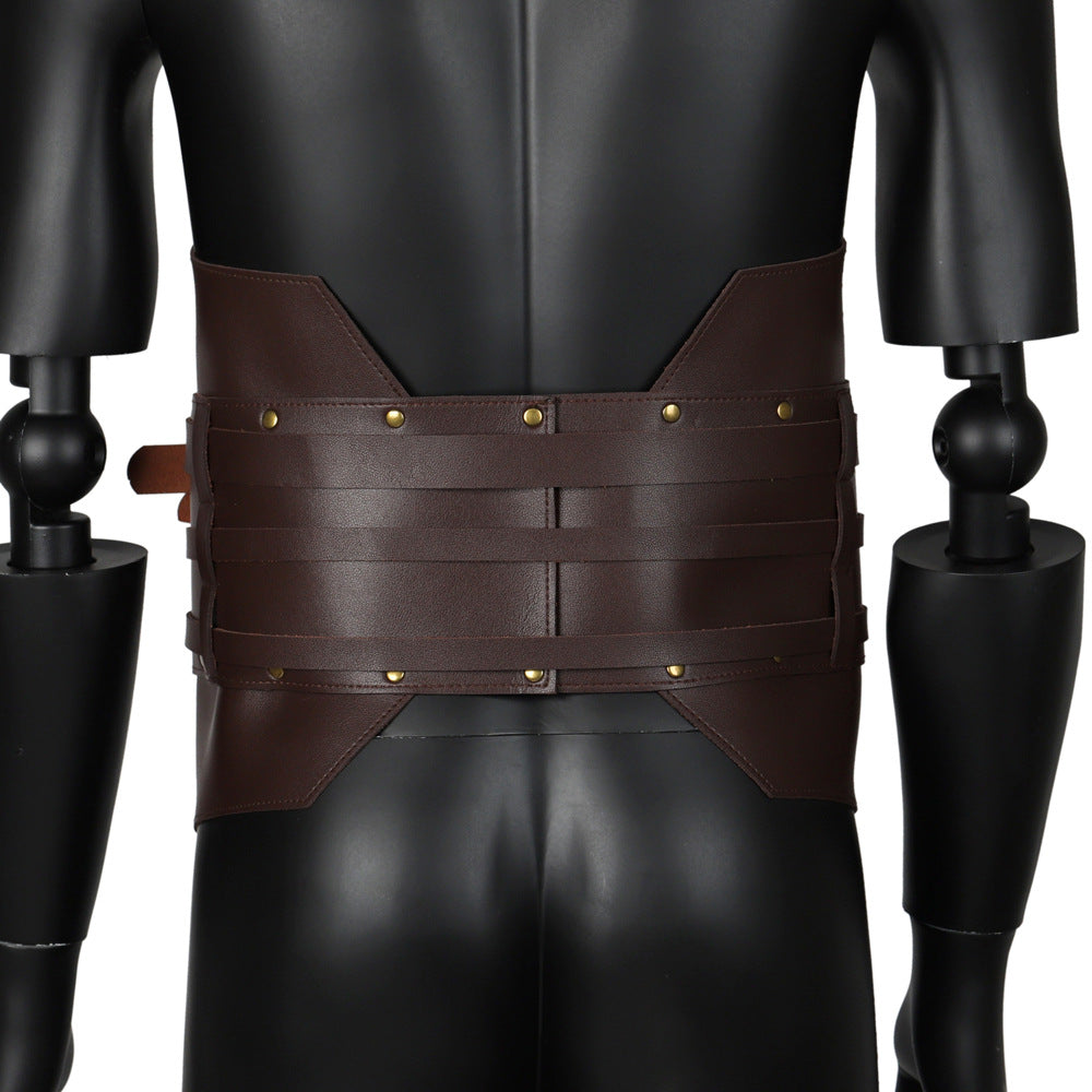 Medieval Warrior PU Leather Waist Belt Viking Renaissance LARP Steampunk Corset Armor
