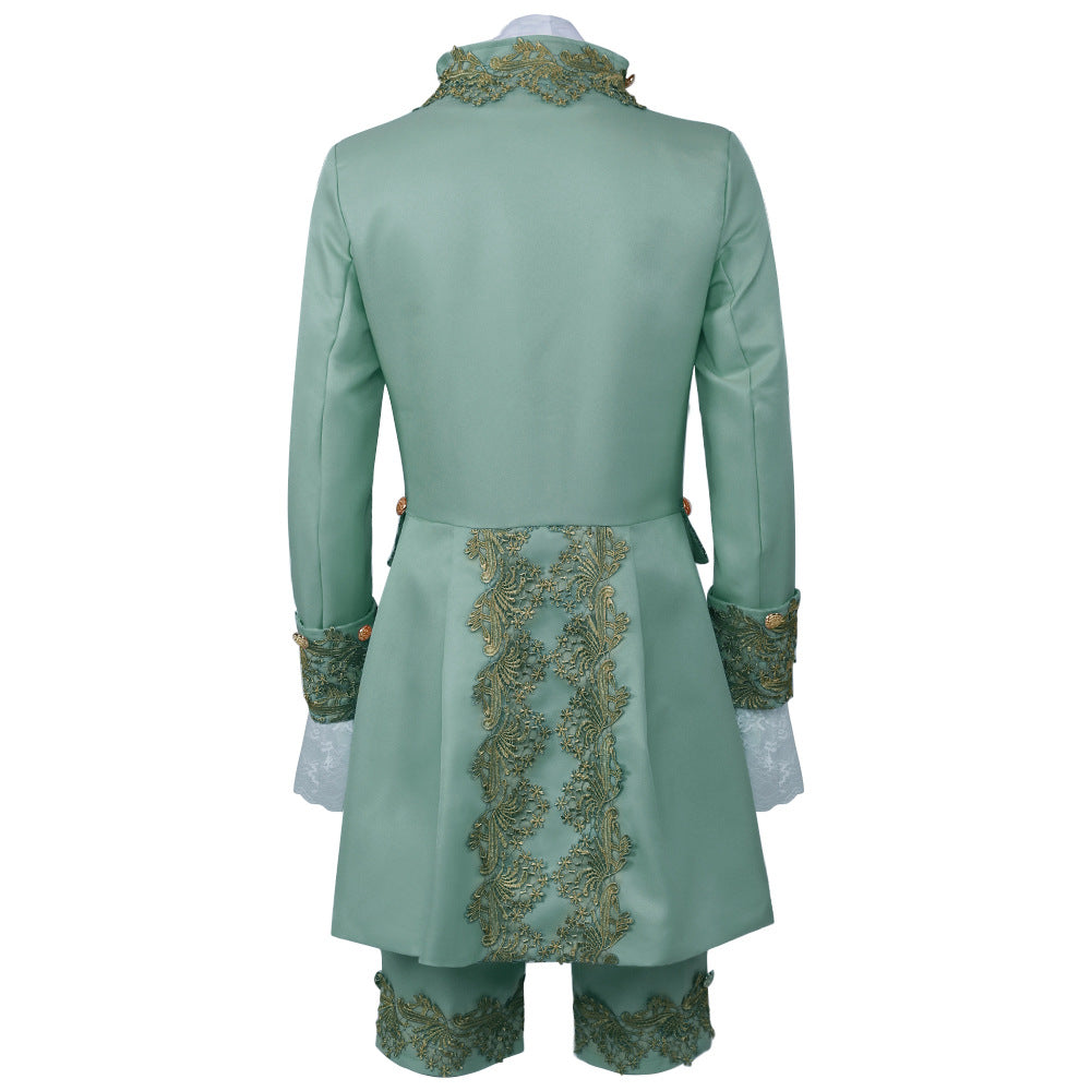 Men’s Court Prince Costume Medieval Retro Cosplay Embroidered Suit Full Set LARP