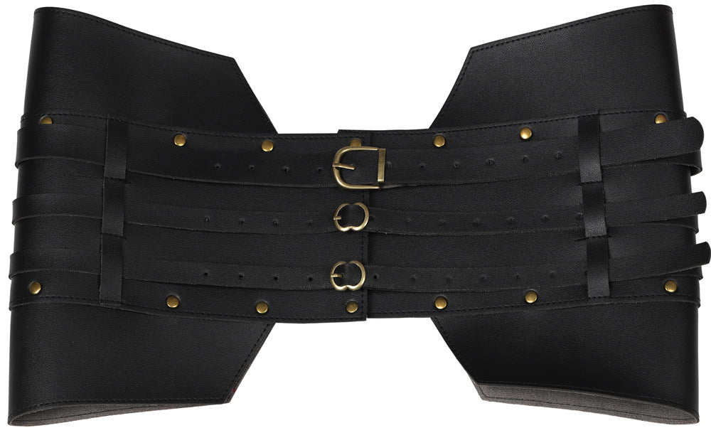Medieval Warrior PU Leather Waist Belt Viking Renaissance LARP Steampunk Corset Armor