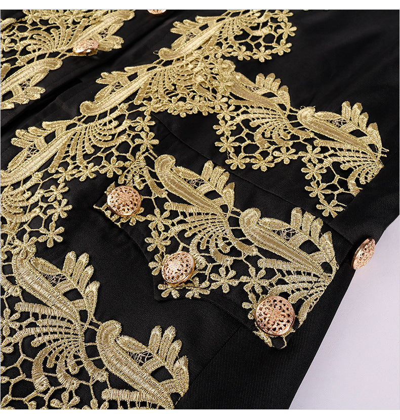 Men’s Court Prince Costume Medieval Retro Cosplay Embroidered Suit Full Set LARP