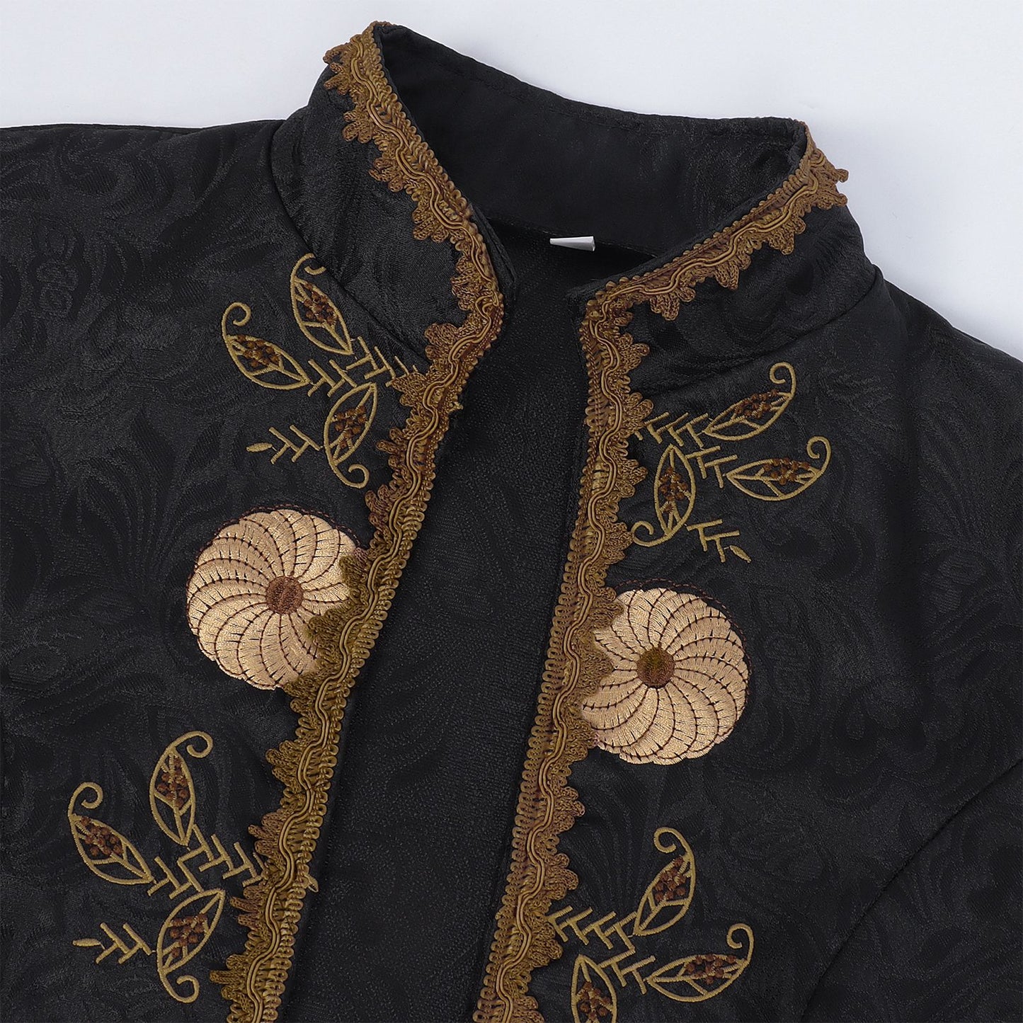 Luxury Vintage Jacquard Coat Medieval Retro Costume Steampunk Retro Men's Uniform Stand-up Collar Classic Bridgerton