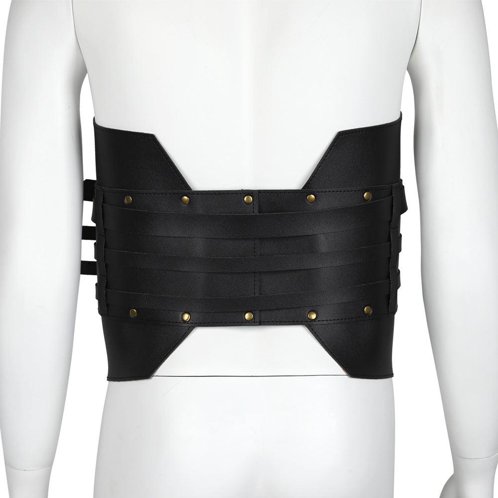 Medieval Warrior PU Leather Waist Belt Viking Renaissance LARP Steampunk Corset Armor
