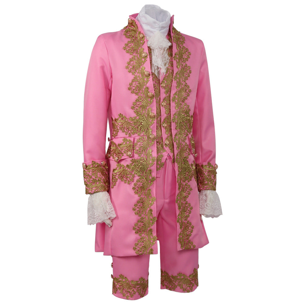 Men’s Court Prince Costume Medieval Retro Cosplay Embroidered Suit Full Set LARP
