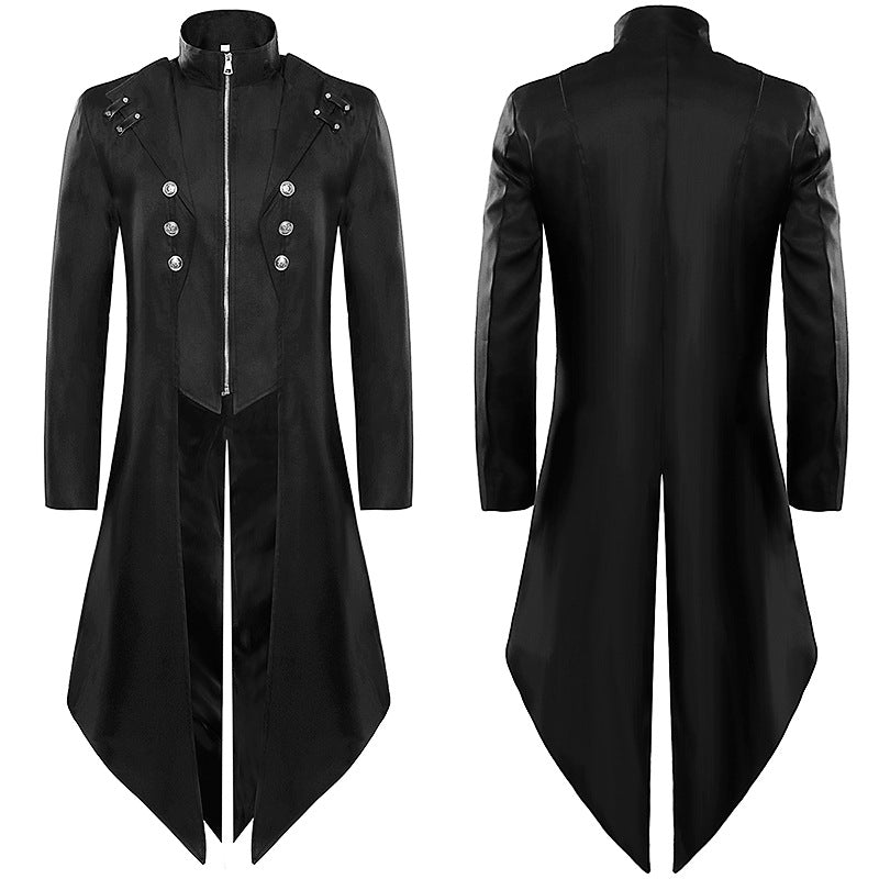 Men's Dress Medieval Vintage Clothing Mid Length Punk Vintage Tailcoat Rock and Roll Tuxedo