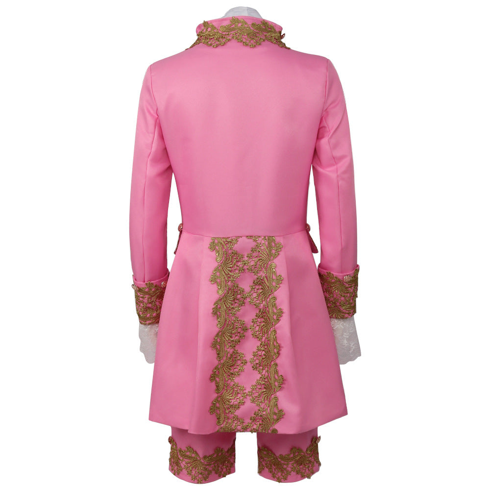 Men’s Court Prince Costume Medieval Retro Cosplay Embroidered Suit Full Set LARP