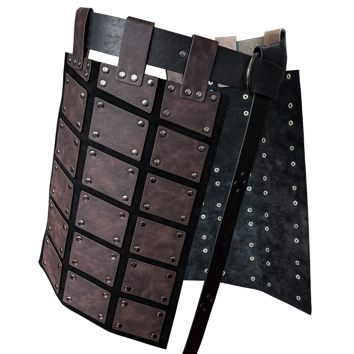 Viking Tassets Medieval Armour Skirt – Faux Leather Panel Belt LARP Costume