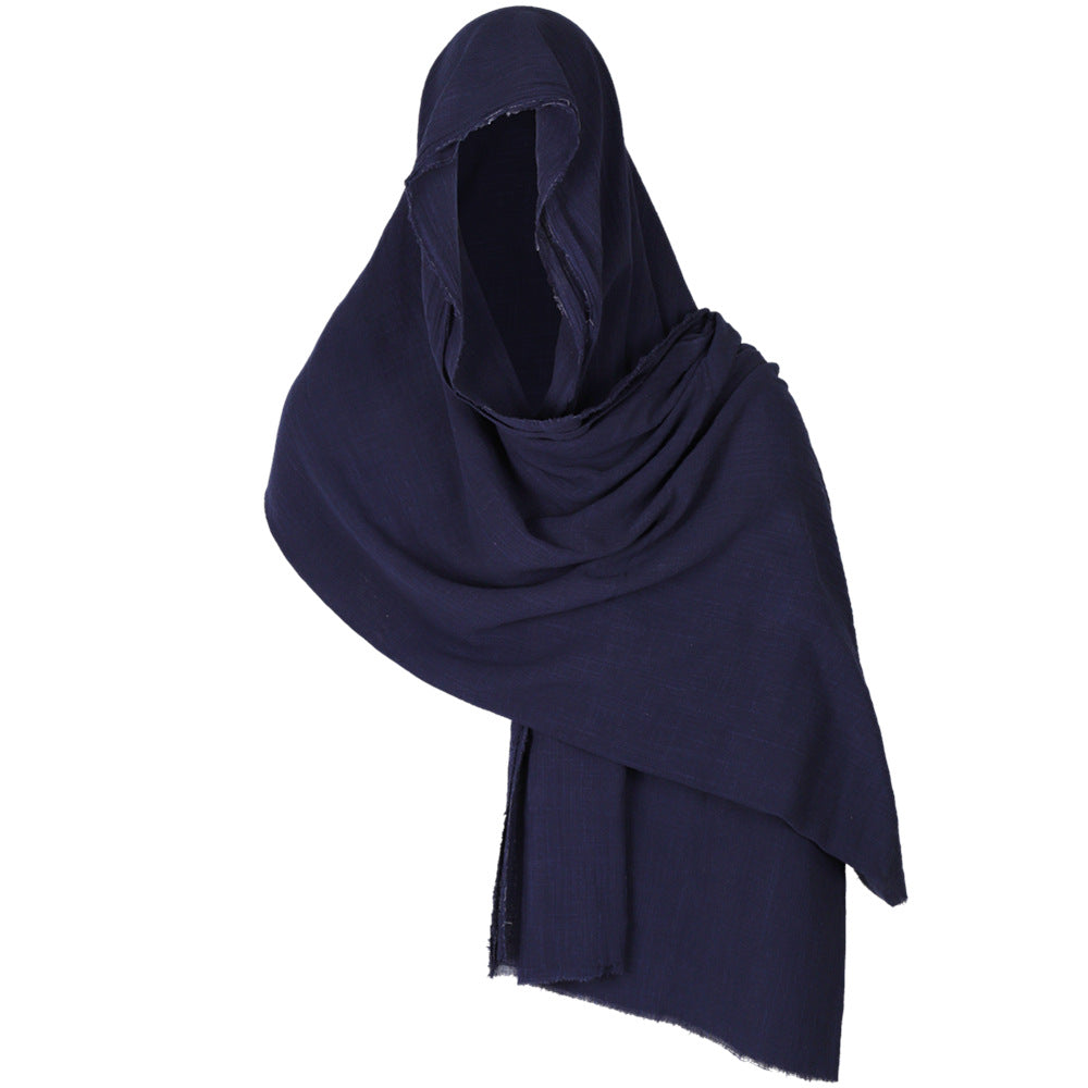 Medieval Cotton Linen Viking Hooded Scarf Shawl Renaissance Cosplay Costume Cape