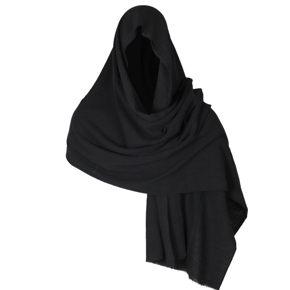 Medieval Cotton Linen Viking Hooded Scarf Shawl Renaissance Cosplay Costume Cape