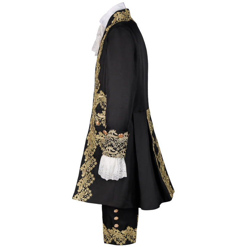 Men’s Court Prince Costume Medieval Retro Cosplay Embroidered Suit Full Set LARP