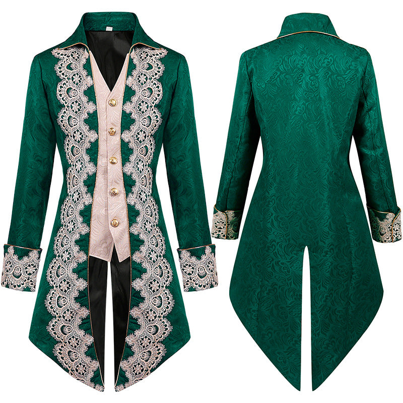 Retro Luxury Steampunk Medieval Jacket Gothic Victorian Frock Coat Party Costume